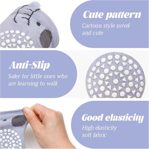 Baby Knee Pads with Animal Designs, Non-Slip Crawling Protectors, 5 Pack, Multi-Color in Kuwait
