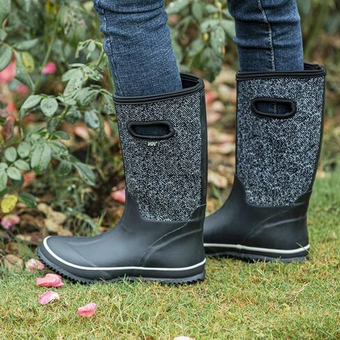 WTW Mid Calf Rain Boots for Women - Waterproof Insulated Neoprene Mud Boots Outdoor Hunting Garden Boots in Kuwait
