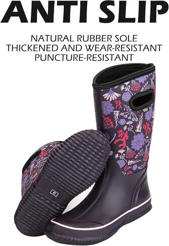 WTW Mid Calf Rain Boots for Women - Waterproof Insulated Neoprene Mud Boots Outdoor Hunting Garden Boots in Kuwait
