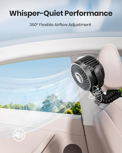 Stroller Fan, 4000mAh Portable Battery Operated Smal Clip on Fan, 4 Speed Rechargeable Mini Personal Cooling, Travel for Baby Car Seat Crib(Black) in Saudi Arabia
