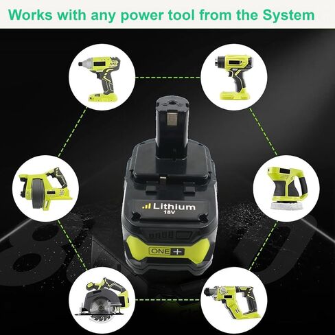تمت ترقيته إلى Ryo 4.0ah 18V Lithium Power Power Battery 18 Volt One+ Cordless Power Tools for P100 P102 P107 P108 P122 BPL1820 Cordless Power Battery بطارية in Kuwait