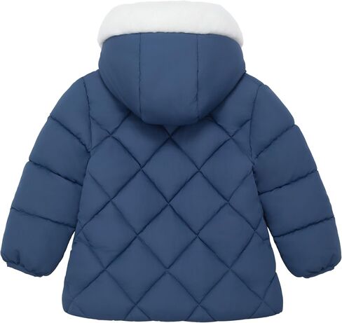 Rokka&Rolla Baby Girls' Water-Resistant Puffer Jacket Hooded Winter Coat with Soft Mini Fur Lining for Newborn Infant Toddler in Kuwait