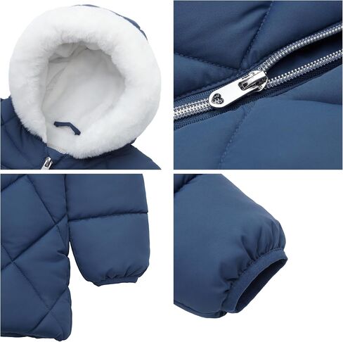Rokka&Rolla Baby Girls' Water-Resistant Puffer Jacket Hooded Winter Coat with Soft Mini Fur Lining for Newborn Infant Toddler in Kuwait