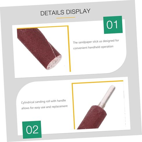 3Pcs Rotary Tool Sanding Kit Grit Sanding Drums Sleeves for Jade Grinding and Sandpaper Materials Lightweight and Portable in Kuwait