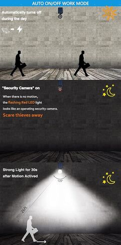 Maksone Solar Lights Motion Sensor Security Light Metal Finishing ، Camera Red Camera Camera IP66 LAMPABLAIN in Saudi Arabia