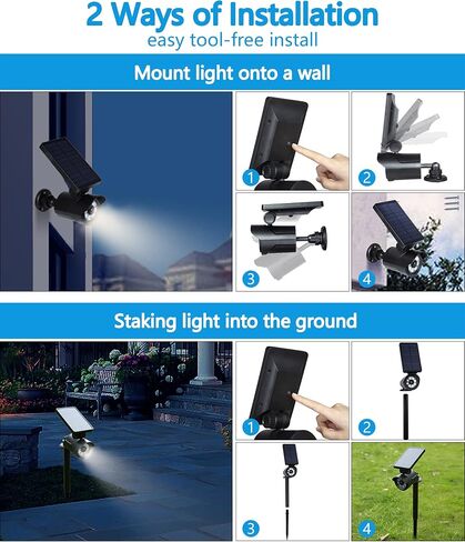Maksone Solar Lights Motion Sensor Security Light Metal Finishing ، Camera Red Camera Camera IP66 LAMPABLAIN in Saudi Arabia