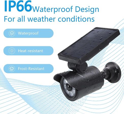 Maksone Solar Lights Motion Sensor Security Light Metal Finishing ، Camera Red Camera Camera IP66 LAMPABLAIN in Saudi Arabia