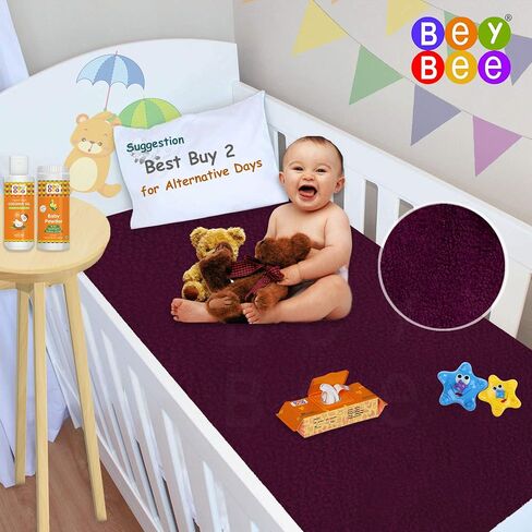 Beybee Waterproof Bed Protector Baby Care Sheet (1 Count (Pack of 1))(Plum) in Saudi Arabia