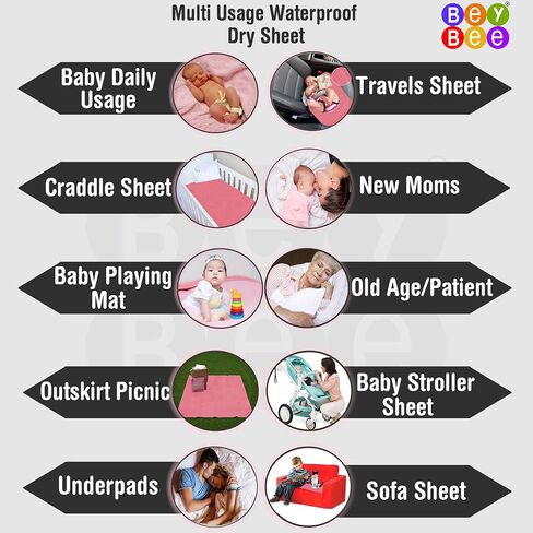 Beybee Waterproof Bed Protector Baby Care Sheet (1 Count (Pack of 1))(Plum) in Saudi Arabia
