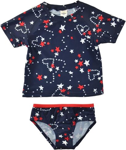 OSHKOSH B'GOSH Osh Kosh Baby/Little Girls Short Sleeve Star Print Rash Guard Set in Saudi Arabia