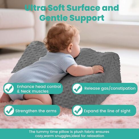 Baby Tummy Time Prop for Neck and Shoulder Strength Growth, Memory Foam Nursery Support for Infant Baby Washable Removable Cover in Saudi Arabia
