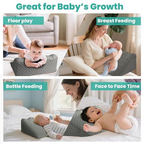 Baby Tummy Time Prop for Neck and Shoulder Strength Growth, Memory Foam Nursery Support for Infant Baby Washable Removable Cover in Saudi Arabia