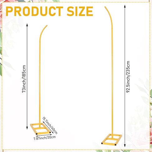 Balloon Arch Stand Set of 2 with Metal Square Base Balloon Arch Frame Floral Half Arch Balloon Garland Stand for Ceremony Wedding Bridal Baby Shower Birthday Anniversary in Saudi Arabia