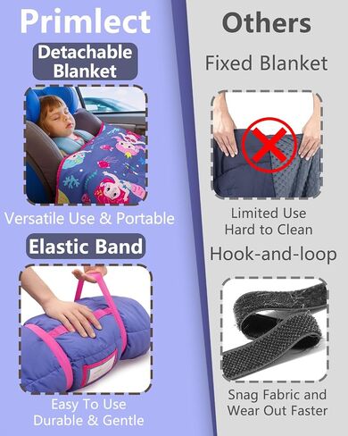 Primlect Toddler Nap Mat with Detachable Blanket and Removable Pillow, Kids Sleeping Bag 55''x35'' for Daycare Preschool Kindergarten, Toddler Sleeping Mat for Boys and Girls in Kuwait