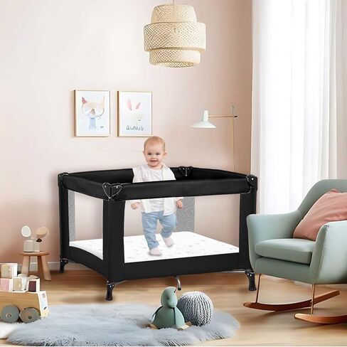 حزمة ولعب مرتبة وسادة (38 "x26" × 1.8 ") مع حقيبة حمل ، حزمة مقاومة للماء n Play Presttses Pad مع غطاء قابل للتنفس القابل للانزلاق الناعم ، مرتبة Playpen Playpen ، 1.8" سميكة in Saudi Arabia