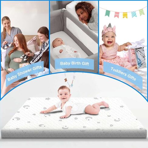 حزمة ولعب مرتبة وسادة (38 "x26" × 1.8 ") مع حقيبة حمل ، حزمة مقاومة للماء n Play Presttses Pad مع غطاء قابل للتنفس القابل للانزلاق الناعم ، مرتبة Playpen Playpen ، 1.8" سميكة in Saudi Arabia