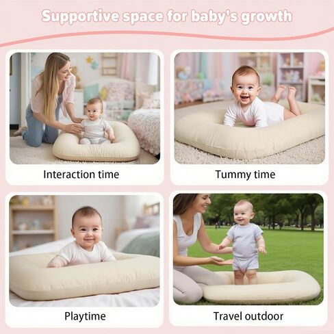 Baby Lounger for Infants Babies 0-24 Months, Bionic Organic Lounger, Soft Cotton Breathable Infant Floor Seats & Loungers for Newborn Baby Shower Gifts (Grey) in Saudi Arabia