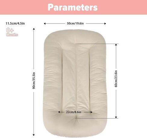 Baby Lounger for Infants Babies 0-24 Months, Bionic Organic Lounger, Soft Cotton Breathable Infant Floor Seats & Loungers for Newborn Baby Shower Gifts (Grey) in Saudi Arabia