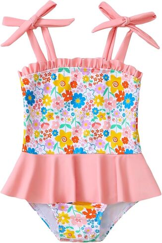 Saeaby Newborn Baby Girl Swimsuit Toddler Ruffle Swimsuit Bikini Tankini Infant Swimwear One Piece Bathing Suits for Girls in Kuwait