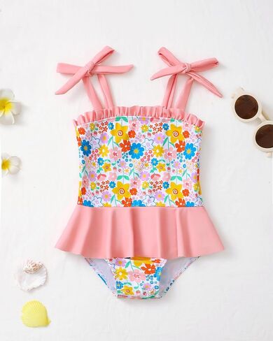 Saeaby Newborn Baby Girl Swimsuit Toddler Ruffle Swimsuit Bikini Tankini Infant Swimwear One Piece Bathing Suits for Girls in Kuwait