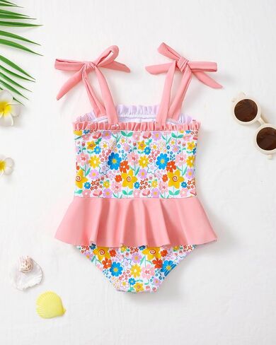 Saeaby Newborn Baby Girl Swimsuit Toddler Ruffle Swimsuit Bikini Tankini Infant Swimwear One Piece Bathing Suits for Girls in Kuwait
