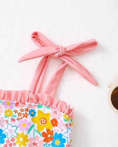 Saeaby Newborn Baby Girl Swimsuit Toddler Ruffle Swimsuit Bikini Tankini Infant Swimwear One Piece Bathing Suits for Girls in Kuwait