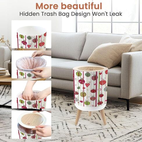 Bathroom Trash Can with Lid Colorful Ladybird Design for Children s Nursery Garbage Bin Waste Basket for Kitchen Office Bedroom Decoration Diaper Pail 1.8 Gallon in Kuwait