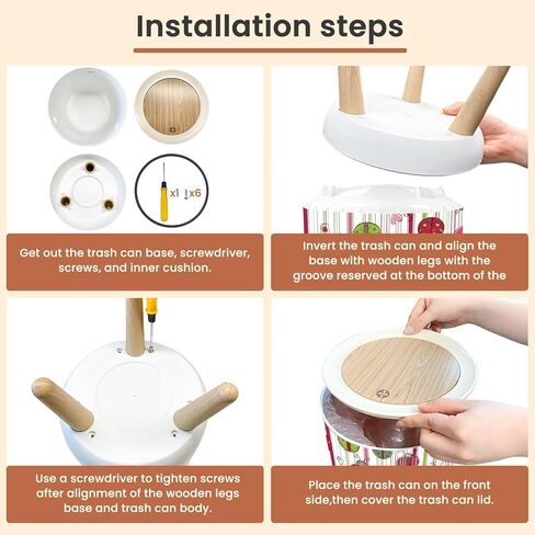 Bathroom Trash Can with Lid Colorful Ladybird Design for Children s Nursery Garbage Bin Waste Basket for Kitchen Office Bedroom Decoration Diaper Pail 1.8 Gallon in Kuwait