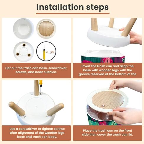 حمام سلة المهملات مع غطاء Lidbird Hearts Kids For Modern Decory Decory Darbage Bin Waste Basket for Kitchen Office Bedroom Digoration Diaper Pail 1.8 Gallon in Kuwait