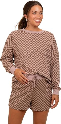Pinkblush checkered plaid plaid shorts مجموعة الأمومة in Kuwait