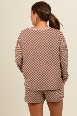 Pinkblush checkered plaid plaid shorts مجموعة الأمومة in Kuwait