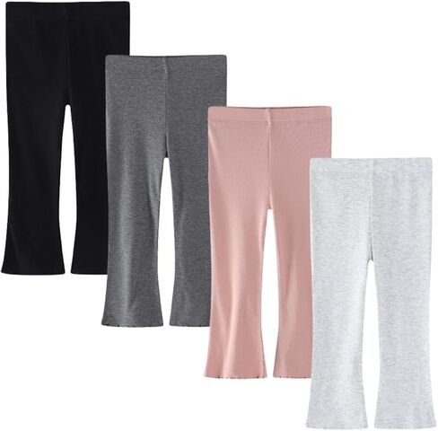 طفل طفل فتاة تضيق السراويل 4 حزمة طفل جرس الجرس أسفل اللبات الفتيات الناعم القطن سراويل الكشكشة مضلعة الملابس in Kuwait