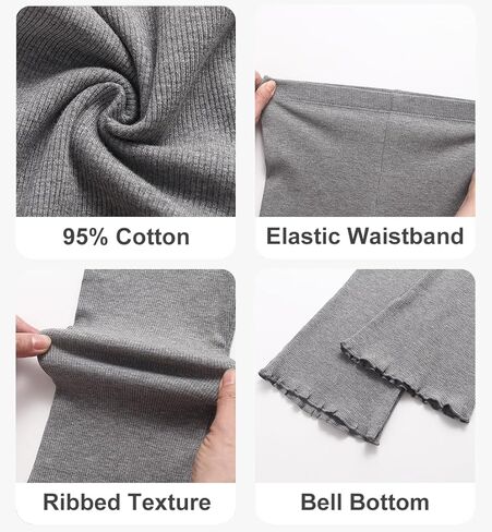 طفل طفل فتاة تضيق السراويل 4 حزمة طفل جرس الجرس أسفل اللبات الفتيات الناعم القطن سراويل الكشكشة مضلعة الملابس in Kuwait