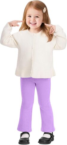 Witwot Toddler Girls Fleece سراويل مبطنة في فصل الشتاء دافئ طماق القطن طفلة طفلة الحجم 18M-5T in Kuwait
