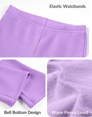 Witwot Toddler Girls Fleece سراويل مبطنة في فصل الشتاء دافئ طماق القطن طفلة طفلة الحجم 18M-5T in Kuwait