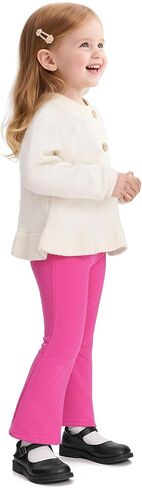 Witwot Toddler Girls Fleece Lined Pants Winter Warm Flare Leggings Cotton Baby Girl Clothes Size 18M-5T in Kuwait