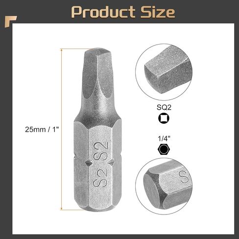 Harfington 10pcs قطع مفك البراغي المربع مربع 1/4 "Hex Shank SQ3 Magnetic Head 1" Lengut in Saudi Arabia