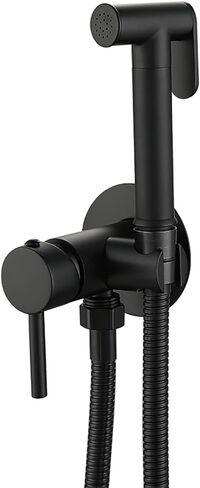 Handheld Bidet Sprayer for Toilet, Brass Cloth Diaper Sprayer Kit Wall Mounted Bidet Sprayer Set Single Handle Toilet Bidet Sprayer Kit with 150Cm Shower Hose,Black-Black in Kuwait
