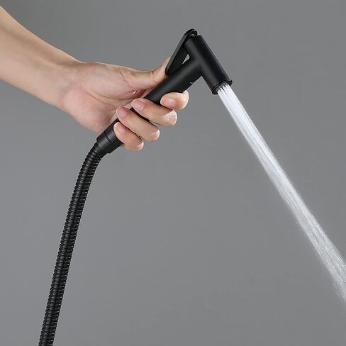 Handheld Bidet Sprayer for Toilet, Brass Cloth Diaper Sprayer Kit Wall Mounted Bidet Sprayer Set Single Handle Toilet Bidet Sprayer Kit with 150Cm Shower Hose,Black-Black in Kuwait
