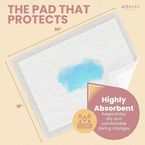 Organic Cotton Disposable Changing Pad Liners | XL-Large (30x18) Hypoallergenic Super Soft Ultra Absorbent & Waterproof Quilted Underpads for Baby Diaper Table & Travel, Leak Proof, Mess Free, 50-Pack in Saudi Arabia