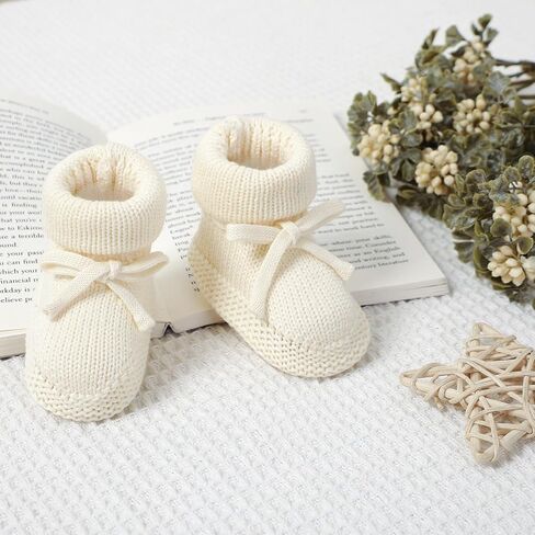 Hadetoto حديثي الولادة Baby Baby Booties Cotton Knit Shoes Soft First Wakers Wakers Dark Booties for Toddler Infant Girl Boy in Kuwait