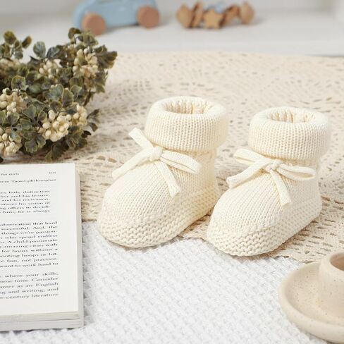 Hadetoto حديثي الولادة Baby Baby Booties Cotton Knit Shoes Soft First Wakers Wakers Dark Booties for Toddler Infant Girl Boy in Kuwait