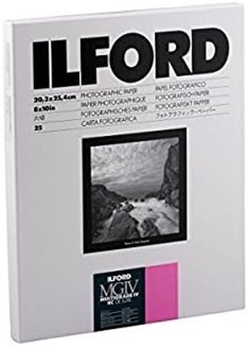 Ilford Multigrade IV RC Deluxe Resin Coated VC Variable Contrast - Black and White Enlarging Paper, 8x10 Inches, 25 Sheets, Glossy Surface (116 8190) Pack-2 in Saudi Arabia