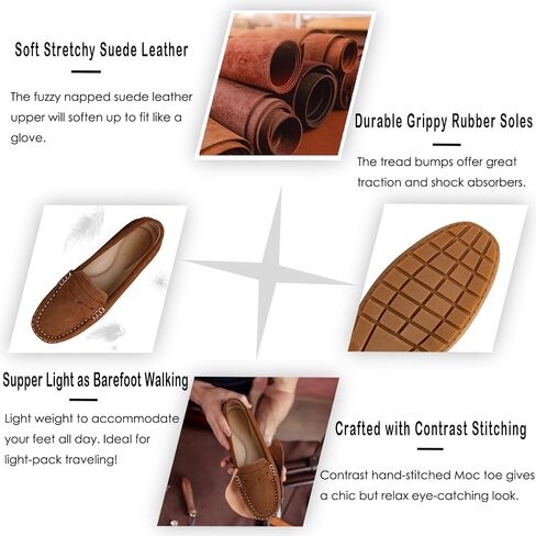 KORDAL Women's Comfortable & Lightweight Suede Leather Penny Loafers Slip-Ons Cute Business Casual Dress Shoes Work Office Flats Everyday Walking Shoes Driving Mocs for Women in Saudi Arabia