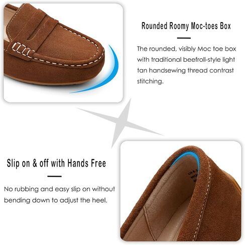 KORDAL Women's Comfortable & Lightweight Suede Leather Penny Loafers Slip-Ons Cute Business Casual Dress Shoes Work Office Flats Everyday Walking Shoes Driving Mocs for Women in Saudi Arabia