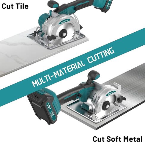 20V MAX Mini Circular Saw(2 * 2.0Ah Bundle),6900RPM Cordless Circular Saw with Blade Guard & 4 Blades, Cuts Tile/Wood/Metal/Plastic up to 1-3/4" (45° Angle) - DIY & Construction in Saudi Arabia