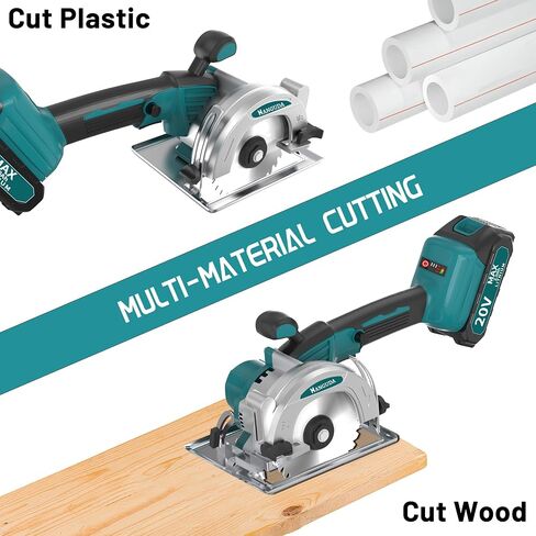20V MAX Mini Circular Saw(2 * 2.0Ah Bundle),6900RPM Cordless Circular Saw with Blade Guard & 4 Blades, Cuts Tile/Wood/Metal/Plastic up to 1-3/4" (45° Angle) - DIY & Construction in Saudi Arabia
