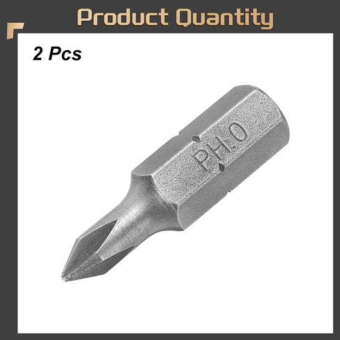 HARFINGTON 2pcs Phillips Screwdriver Bits 1/4" Hex Shank PH0 Magnetic Head 1" Length CR-V Steel Cross-head Drill Bits for Repair Work Electric Screw Driver in Saudi Arabia