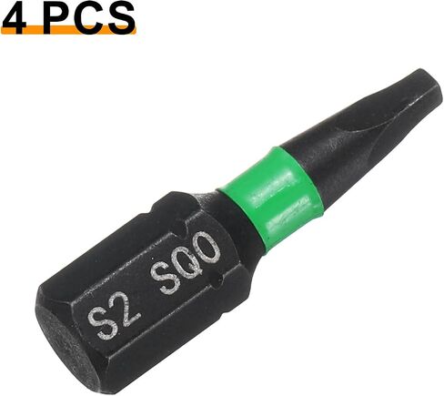 Harfington 4pcs SQ1 Square Square Square Bit 1/4 "Hex Shank 25mm/1" Magnetic 4 Point hex bits S2 S2 STEL in Saudi Arabia