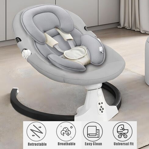 Pandaear Baby Car Insert الوسادة ، وسادة دعم الرأس والجسم للرضع لمقاعد السيارات ، وعروب الأطفال ، وناقلات ، وآلة قابلة للغسل ومحمولة -Grey in Saudi Arabia